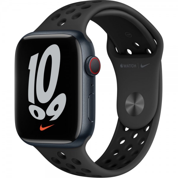 S7/45/GPS/DAYNIKE/VIENNHOM/BLACK - Apple Watch Nike Series 7 45mm Viền Nhôm Dây Anthractice Chính Hãng