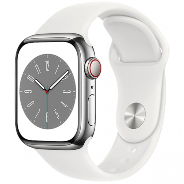 S8/45/LTE/FULLBOX/VIENNHOM/SILVER - Apple Watch Series 8 45mm LTE Viền Nhôm Dây Cao Su Chính Hãng